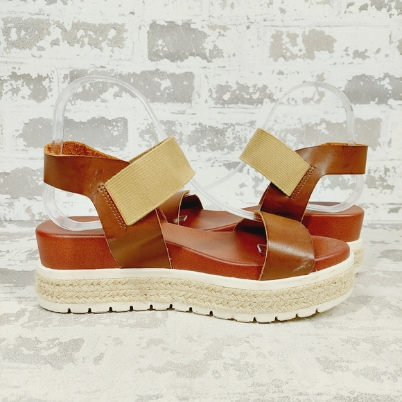 Mia Nedra Platform Espadrille Brown Sandal D72 - Picture 2 of 10